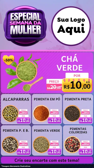 Modelo de Rede Social para Stories com o tema Especial Semana da Mulher para Produtos Naturais