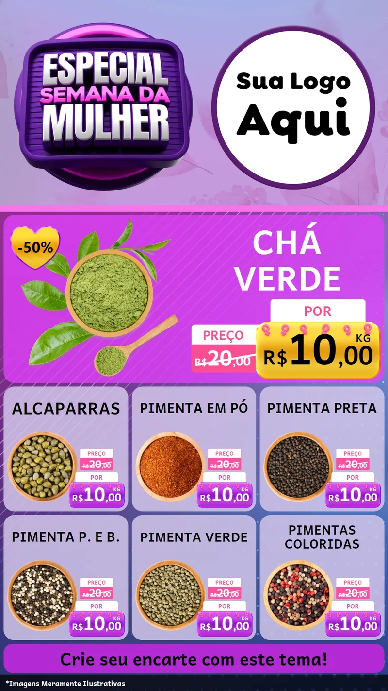 Modelo de Rede Social para Stories com o tema Especial Semana da Mulher para Produtos Naturais