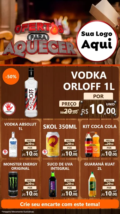 Modelo de Rede Social para Stories com o tema Ofertas Para Aquecer para Distribuidora de bebidas