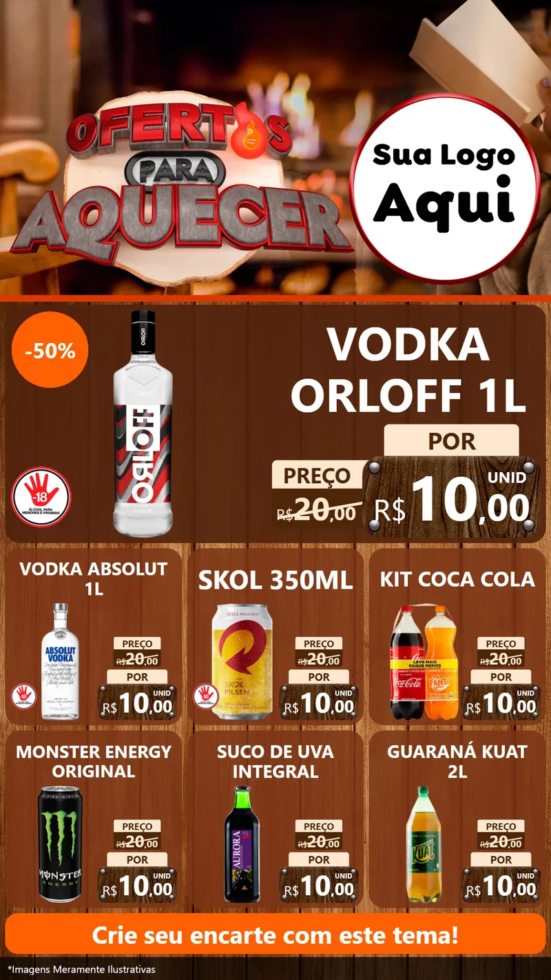 Modelo de Rede Social para Stories com o tema Ofertas Para Aquecer para Distribuidora de bebidas