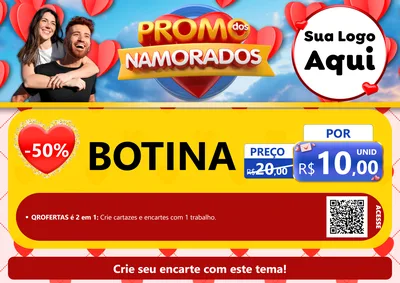 Modelo de Cartaz para Cartaz A4 Horizontal com o tema Promo dos Namorados para Agropecuária
