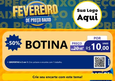Modelo de Cartaz para Cartaz A4 Horizontal com o tema Fevereiro de Preço Baixo para Agropecuária
