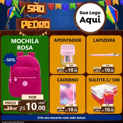 Modelo de Rede Social para Feed Facebook com o tema São Pedro para Papelaria