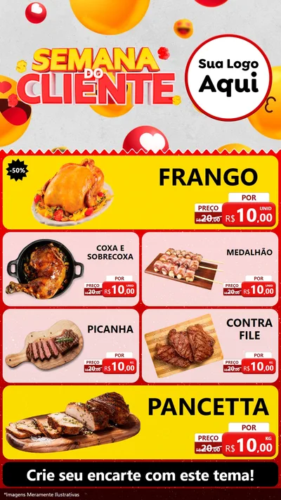 Modelo de TV para TV Vertical com o tema Semana do Cliente para Assados