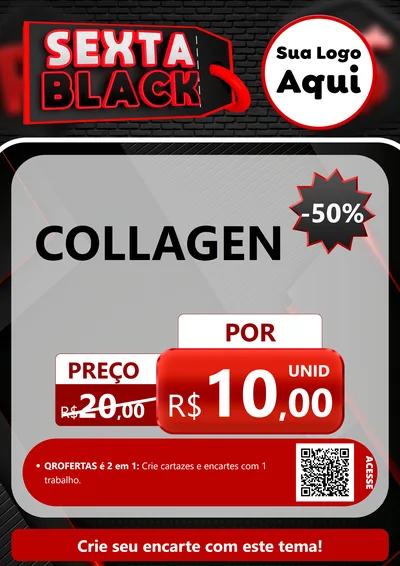 Modelo de Cartaz para Cartaz A4 Vertical com o tema Sexta Black para Suplementos alimentares