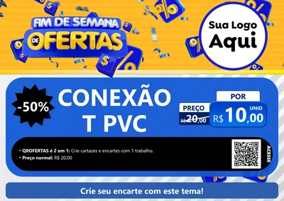 Modelo de Cartaz para Cartaz A4 Horizontal com o tema Fim de Semana de Ofertas para Tubos e conexões