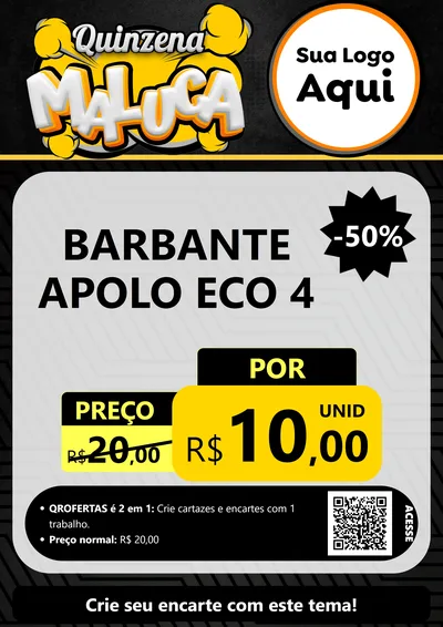 Modelo de Cartaz para Cartaz A4 Vertical com o tema Quinzena Maluca para Armarinho e Aviamentos