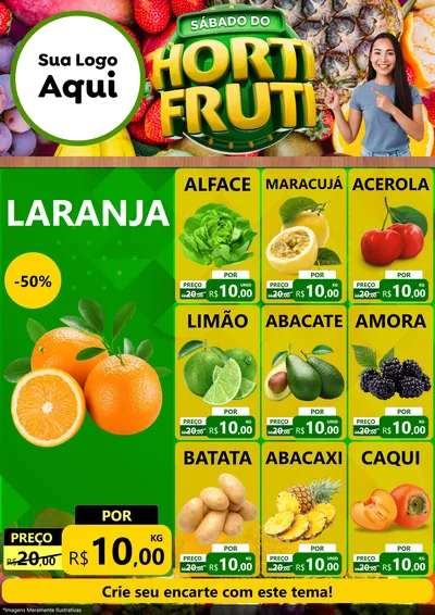 Modelo de Encarte para Encarte A4 Vertical com o tema Sábado do Hortifrúti para Hortifrúti