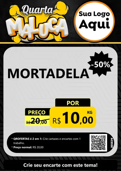 Modelo de Cartaz para Cartaz A4 Vertical com o tema Quarta Maluca para Frios e Laticínios
