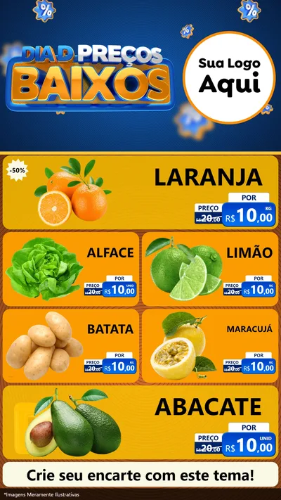 Modelo de TV para TV Vertical com o tema Dia D Preço Baixo para Hortifrúti