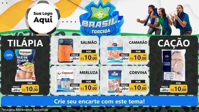 Modelo de TV para TV Horizontal com o tema Brasil Torcida - Copa para Peixaria