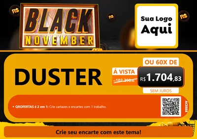 Modelo de Cartaz para Cartaz A4 Horizontal com o tema Black November para Concessionaria de Carros