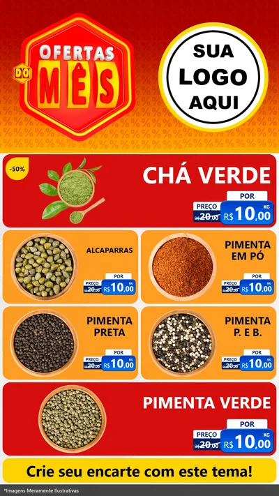 Modelo de TV para TV Vertical com o tema Ofertas do Mês para Produtos Naturais