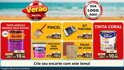 Modelo de TV para TV Horizontal com o tema Verão Imbatível para Tintas e Ferramentas