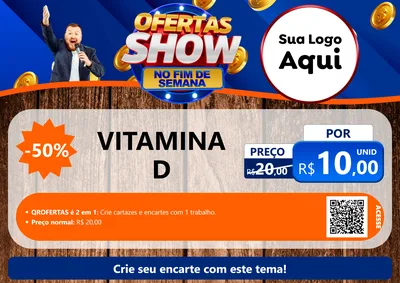 Modelo de Cartaz para Cartaz A4 Horizontal com o tema Ofertas Show No Fim De Semana para Farmácia