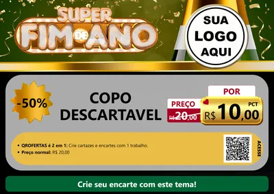 Modelo de Cartaz para Cartaz A4 Horizontal com o tema Super Fim de Ano para Embalagens