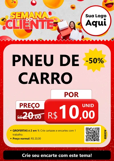 Modelo de Cartaz para Cartaz A4 Vertical com o tema Semana do Cliente para Auto peças
