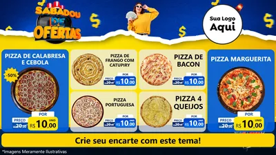 Modelo de TV para TV Horizontal com o tema Sabadou de Ofertas para Pizzaria