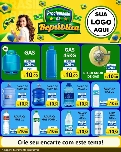 Modelo de Rede Social para Feed Instagram com o tema Proclamação da República para Água e gás