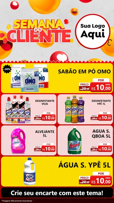Modelo de TV para TV Vertical com o tema Semana do Cliente para Produtos de Limpeza