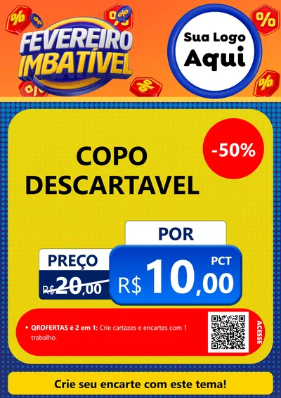Modelo de Cartaz para Cartaz A4 Vertical com o tema Fevereiro Imbatível para Embalagens