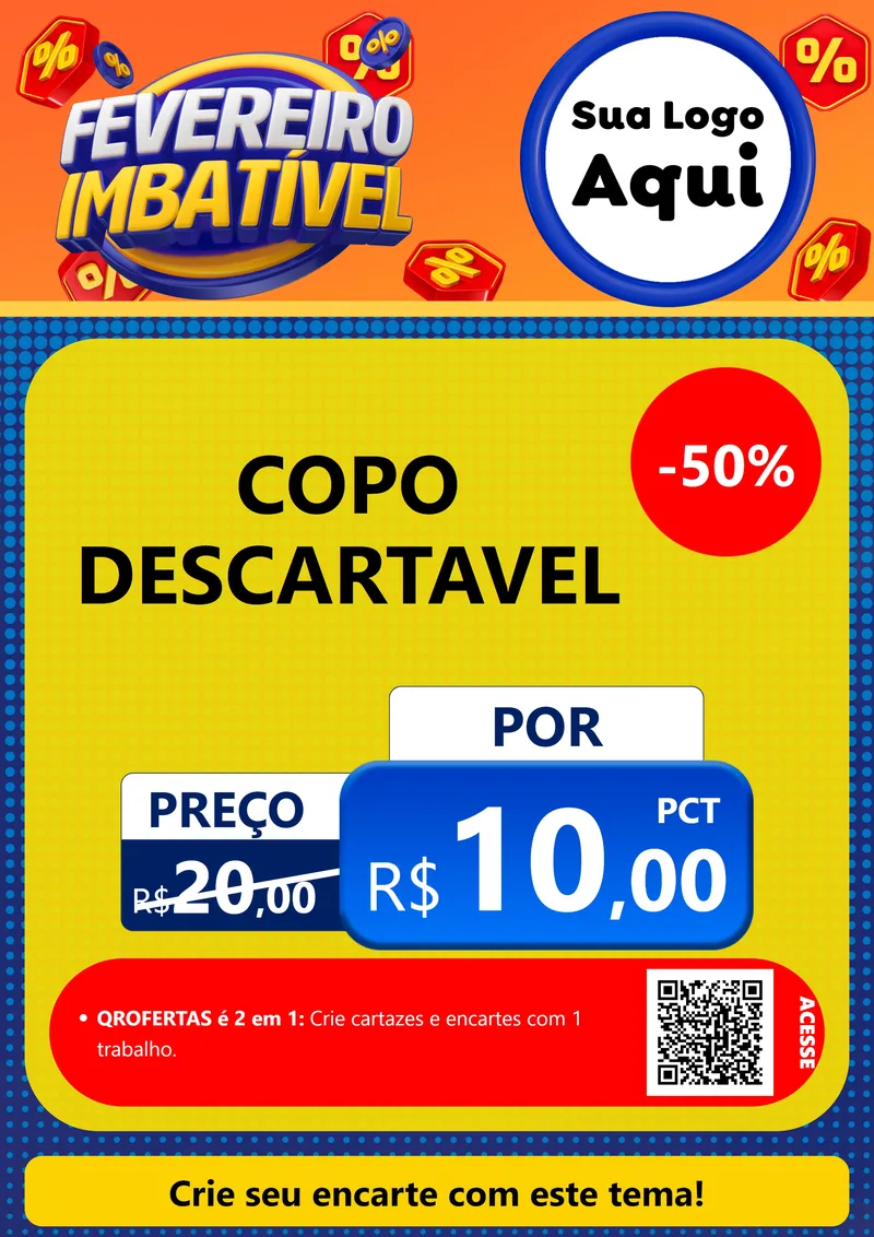 Modelo de Cartaz para Cartaz A4 Vertical com o tema Fevereiro Imbatível para Embalagens