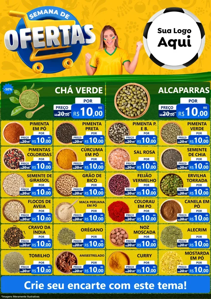 Modelo de Encarte para Encarte A4 Vertical com o tema Semana de Ofertas - Copa para Produtos Naturais