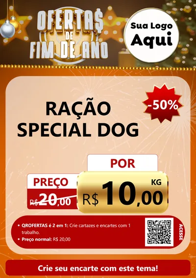 Modelo de Cartaz para Cartaz A4 Vertical com o tema Ofertas de Fim de Ano para Pet Shop