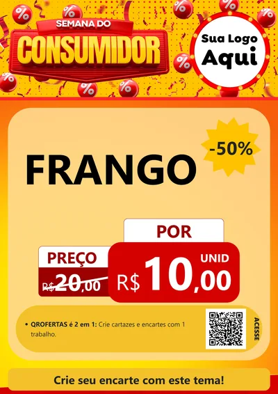 Modelo de Cartaz para Cartaz A4 Vertical com o tema Semana do Consumidor para Assados