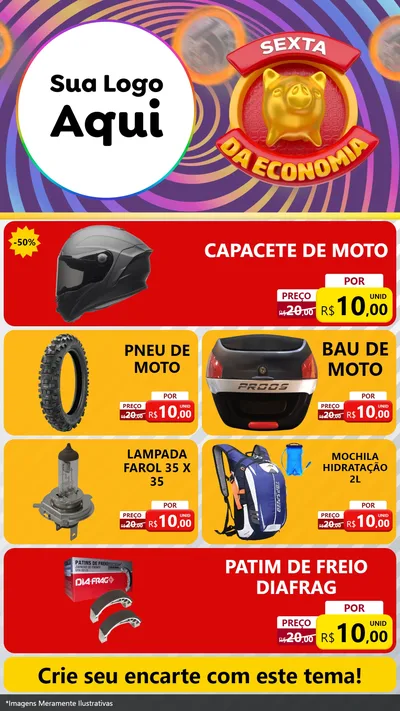 Modelo de TV para TV Vertical com o tema Sexta da Economia para Moto peças