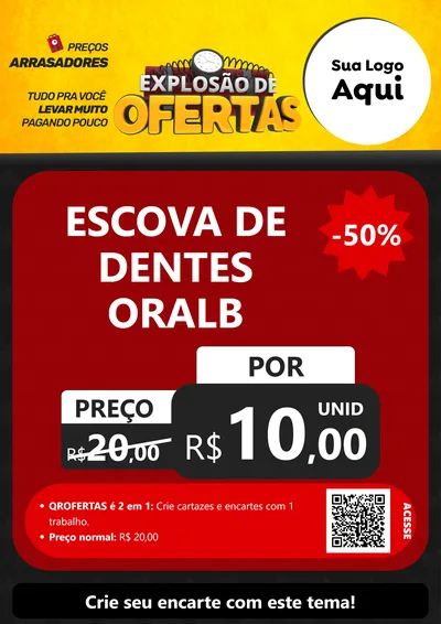 Modelo de Cartaz para Cartaz A4 Vertical com o tema Explosão de Ofertas para Higiene Pessoal