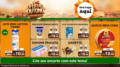Modelo de TV para TV Horizontal com o tema Ofertas de Outono - Vem, Aproveite! para Frios e Laticínios