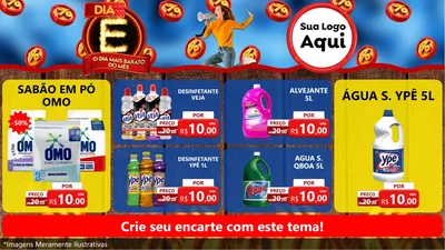 Modelo de TV para TV Horizontal com o tema Dia E - O Dia Mais Barato Do Mês para Produtos de Limpeza