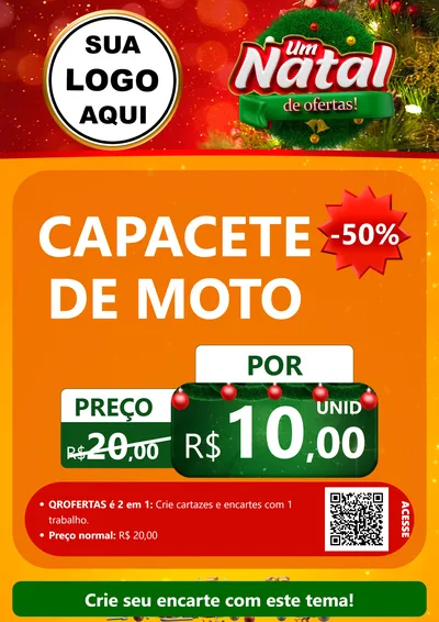 Modelo de Cartaz para Cartaz A4 Vertical com o tema Um Natal de Ofertas para Moto peças