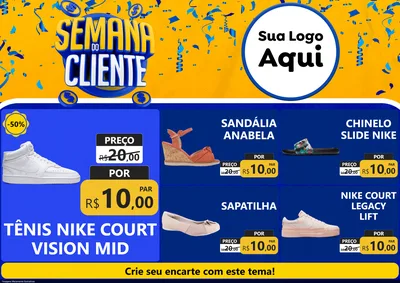 Modelo de Encarte para Encarte A4 Horizontal com o tema Semana do Cliente para Calçados