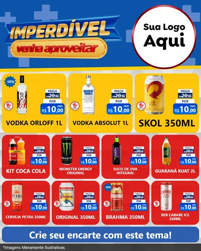Modelo de Rede Social para Feed Instagram com o tema Imperdível para Distribuidora de bebidas