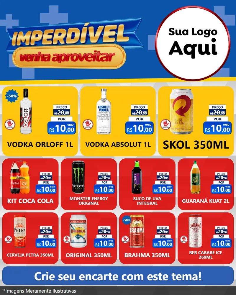 Modelo de Rede Social para Feed Instagram com o tema Imperdível para Distribuidora de bebidas
