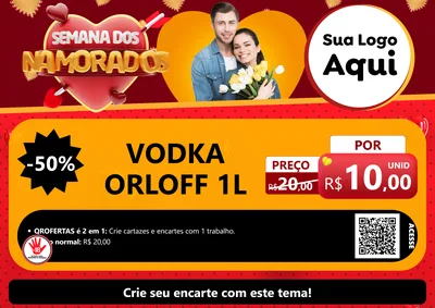Modelo de Cartaz para Cartaz A4 Horizontal com o tema Semana dos Namorados para Distribuidora de bebidas
