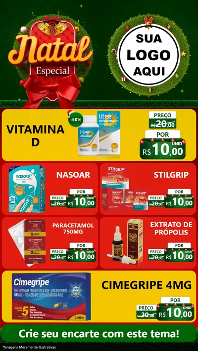 Modelo de TV para TV Vertical com o tema Natal Especial para Farmácia