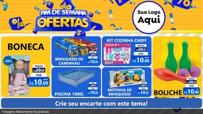 Modelo de TV para TV Horizontal com o tema Fim de Semana de Ofertas para Brinquedos