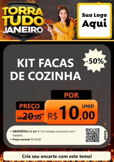 Modelo de Cartaz para Cartaz A4 Vertical com o tema Torra Tudo Janeiro para Utilidades Domésticas