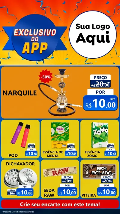 Modelo de Rede Social para Stories com o tema Exclusivo do Aplicativo para Tabacaria