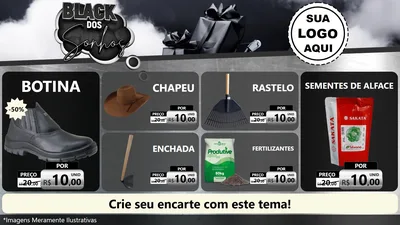 Modelo de TV para TV Horizontal com o tema Black dos Sonhos para Agropecuária