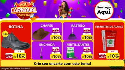 Modelo de TV para TV Horizontal com o tema Pré-Carnaval Especial para Agropecuária