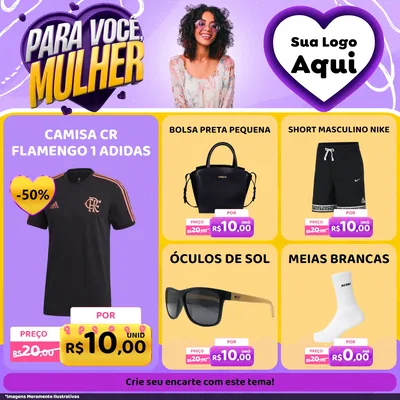 Modelo de Rede Social para Feed Facebook com o tema Para Você, Mulher para Roupas e acessórios