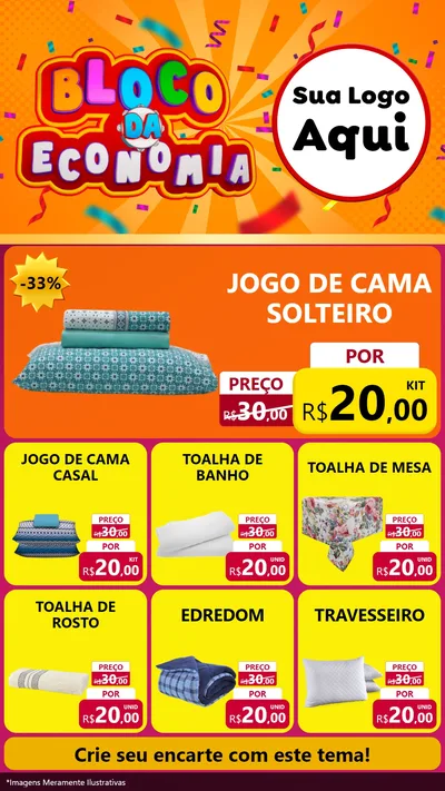 Modelo de Rede Social para Stories com o tema Bloco da Economia para Cama, Mesa e Banho