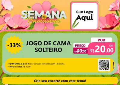 Modelo de Cartaz para Cartaz A4 Horizontal com o tema Semana da Primavera para Cama, Mesa e Banho