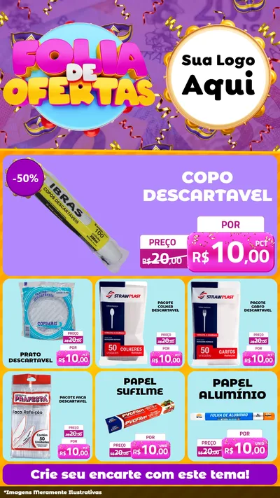 Modelo de Rede Social para Stories com o tema Folia de Ofertas para Embalagens