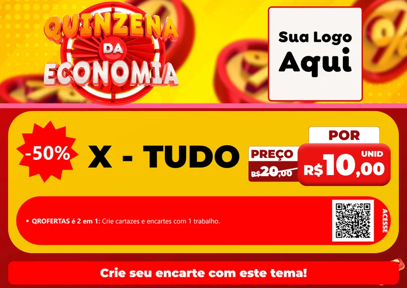 Modelo de Cartaz para Cartaz A4 Horizontal com o tema Quinzena Da Economia para Hamburgueria