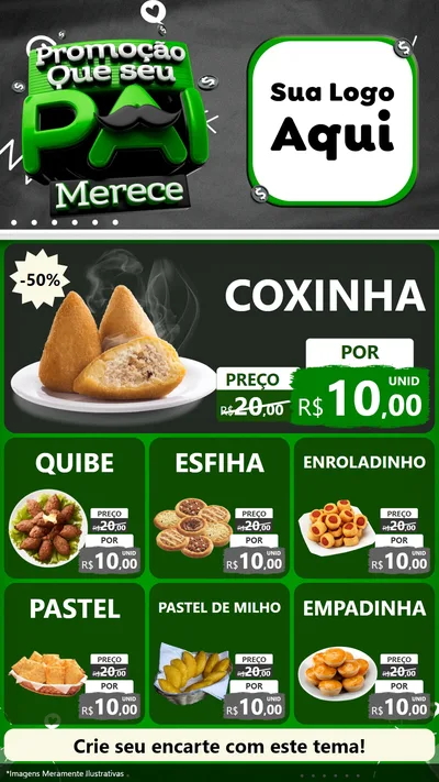 Modelo de Rede Social para Stories com o tema Promoção Que seu Pai Merece para Salgadaria